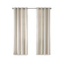 Madison Park Englewood Natural Solid Piece Dyed Grommet Top Curtain Panel
