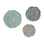 Madison Park Rossi Blue Textured Feather 3-pcs Metal Disc Wall Decor Set