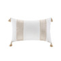 Harbor House Anslee Taupe Embroidered Cotton Oblong Decorative Pillow