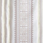 Madison Park Samara White/Brown Poly Printed Curtain Panel with Tufted Stripe and Lining