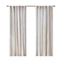 Madison Park Samara White/Brown Poly Printed Curtain Panel with Tufted Stripe and Lining