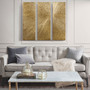 Madison Park Signature Sunburst Gold Hand Painted Triptych 3-pcs Dimensional Resin Wall Art Set