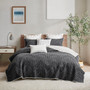 INK+IVY Pomona Black 3 pcs Embroidered Cotton Quilt Set