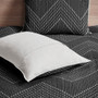 INK+IVY Pomona Black 3 pcs Embroidered Cotton Quilt Set