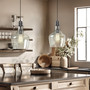 INK+IVY Auburn Bronze/Clear Bell Shaped Hanging Glass Pendant Light