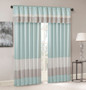 Madison Park Amherst Aqua Polyoni Pintuck Valance
