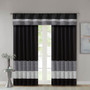 Madison Park Amherst Black Polyoni Pintuck Window Valance