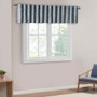 Madison Park Andora Blue Faux Silk Embroidered Window Valance