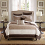 Madison Park Attingham Beige 7 pcs Quilt Set with Euro Shams and Throw Pillows