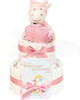 2 Tier Welcome Little One Girl Nappy Cake Pink Giraffe