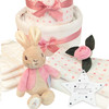 2 Tier Flopsy Bunny Nappy Cake Welcome Little Baby Girl