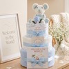 Little Cuddles New Baby Boy Gift Little Mouse Nappy Cake Blue