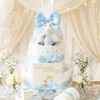 2 Tier Baby Boy Gift Organic Bunny Nappy Cake