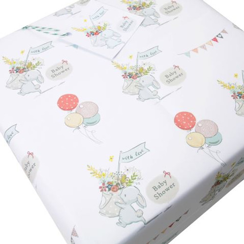Baby Shower gift Wrapping paper Vintage Bunny & Duck  (6 Sheets & 10 gift Tags) Baby Shower gift Wrapping paper Vintage Bunny & Duck  (6 Sheets & 10 gift Tags)