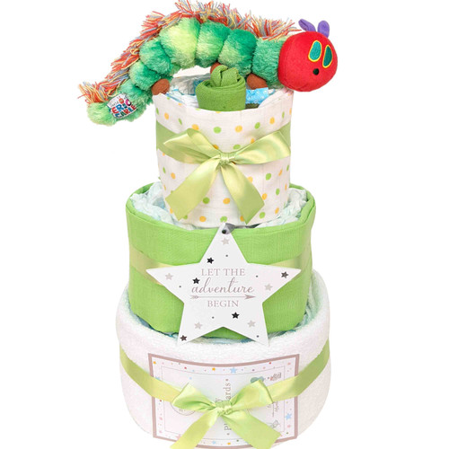 3 tier Hungry Caterpillar Nappy Cake Hello Little One