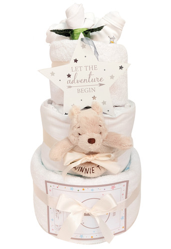 3 Tier NewBorn Baby Gift Nappy Cake Winnie The Pooh