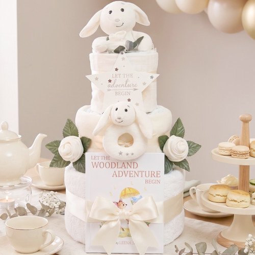 3 Tier Organic Moi Bunny Welcome Little One Nappy Cake
