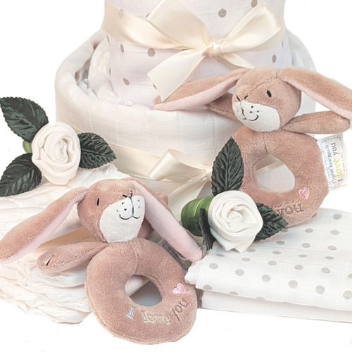 3 Tier Twin Baby Nappy Cake Let The Adventure Begin (Ghmily Hare)