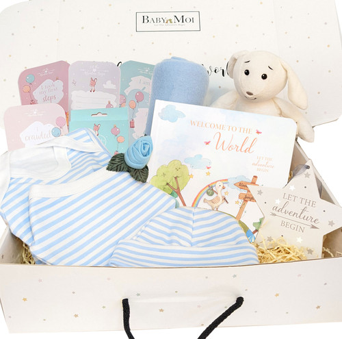 Gift For a New Baby Boy Gift Hamper Story Time Organic Bunny