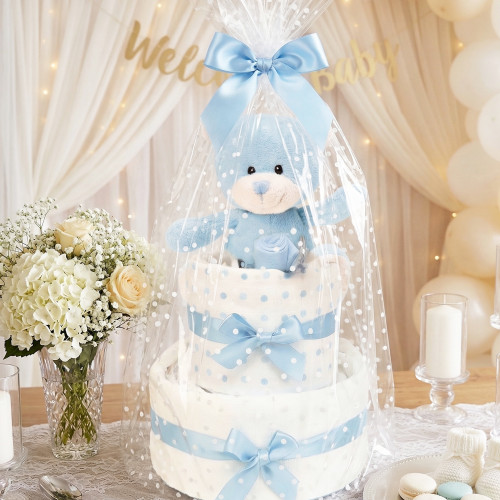 2 Tier welcome Baby Boy Nappy Cake