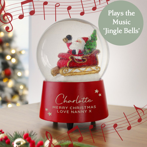 Personalised Musical Santa Globe Personalised Musical Santa Globe