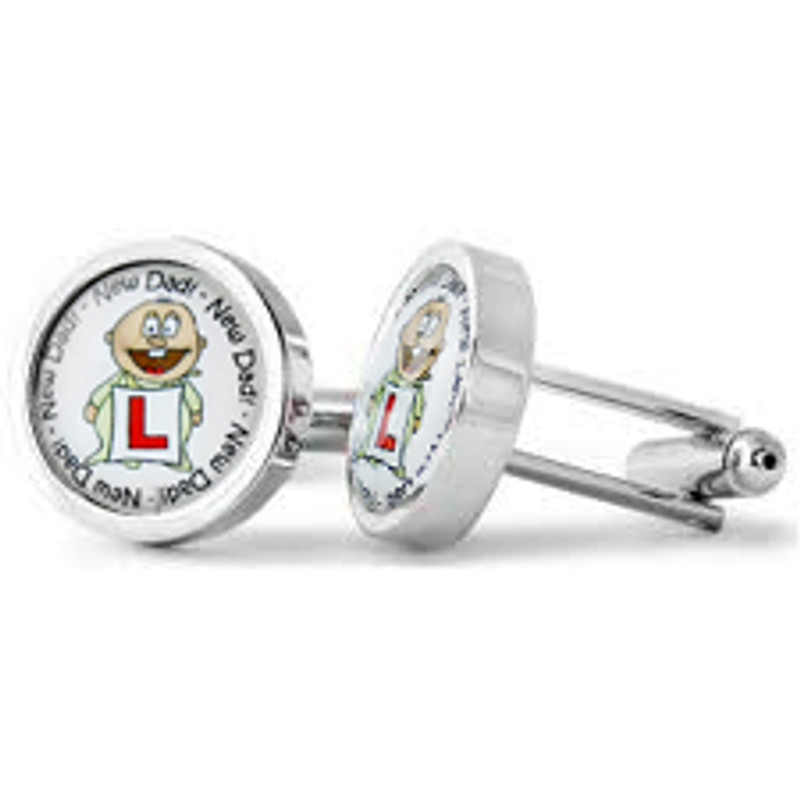 New Dad Cheeky Neutral Learner Cufflinks