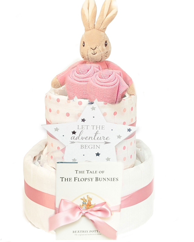 2 Tier Tales Of The Flopsy Bunny Girl Nappy Cake