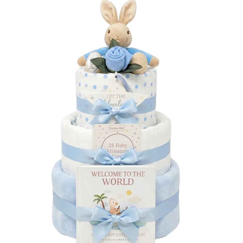 3 Tier Welcome To The World Peter Rabbit Nappy Cake