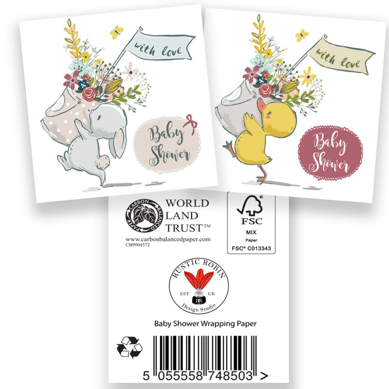 Winnie the Pooh Wrapping Paper Baby Shower Retro Cute Wrapping