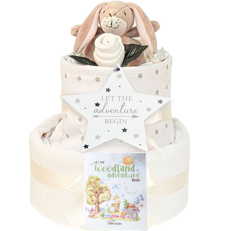 2 Tier Welcome Baby Gift Guess How Much I Love You Nappy Cake