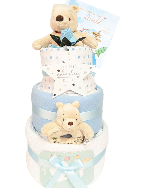 3 Tier Winnie The Pooh Bear Boy Gift Set Nappy cake 