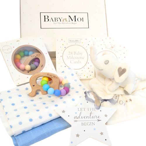 Welcome Boy Baby Gift Hamper Set Elephant - Nappy Cake Shop