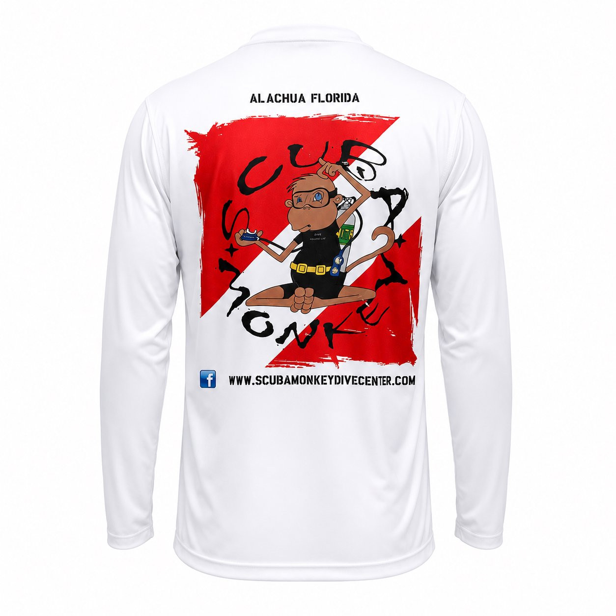Scuba Monkey Performance Long Sleeve Shirt, UV Sun Protection, Moisture Wicking, Quick Dry Fishing Diving Shirt for Men Women