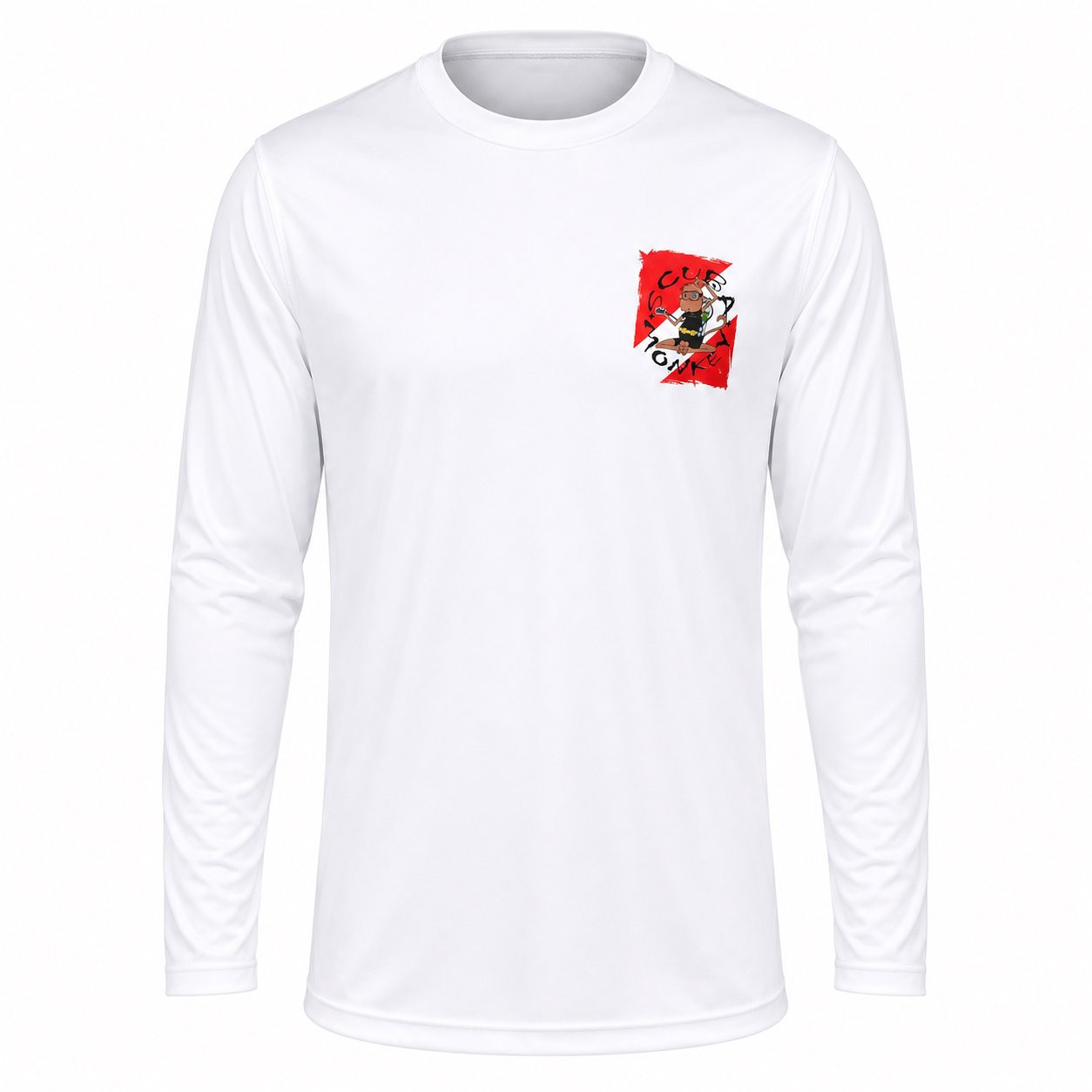 Scuba Monkey Performance Long Sleeve Shirt, UV Sun Protection, Moisture Wicking, Quick Dry Fishing Diving Shirt for Men Women