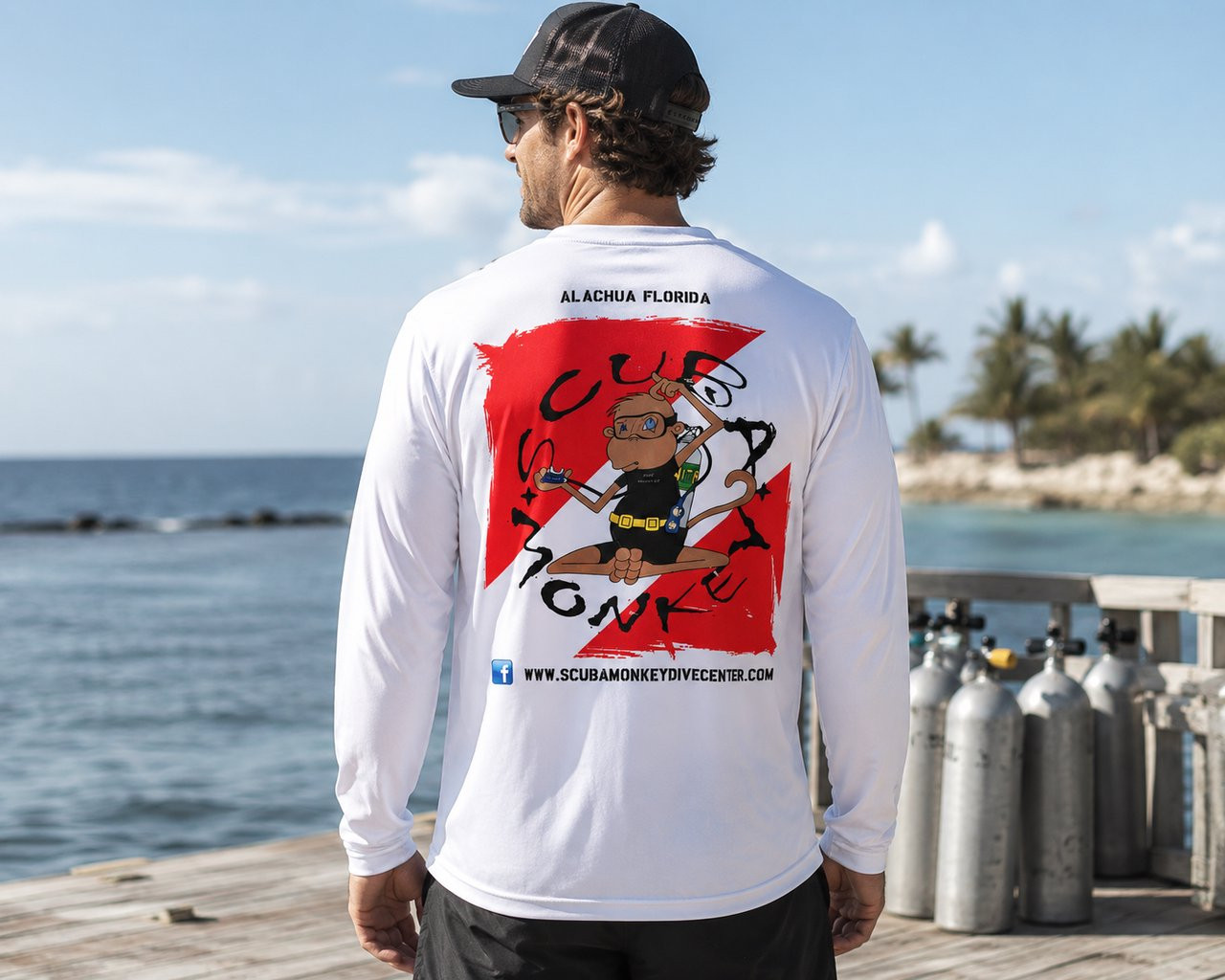 Scuba Monkey Performance Long Sleeve Shirt, UV Sun Protection, Moisture Wicking, Quick Dry Fishing Diving Shirt for Men Women