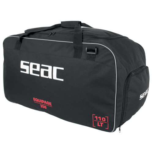 Seac  Equipage 250, Duffel Bag with Waterproof Compartment for Diving Equipment and Fins Pocket, 75x40x35 cm, black, standard (black,standard)