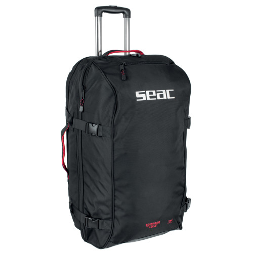 Seac  Equipage 1000, Roller Backpack Bag for Scuba Diving Equipment, 140 lt, 30"x17"x15", Large Duffel Gear Bag (black,140lt.)