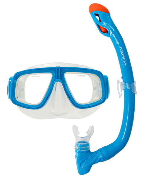 Akona JR Mask & Snorkel Set Neon Blue