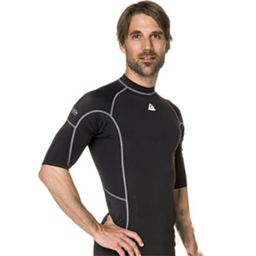 Waterproof Waterproof Men's R30 Rash guard short sleeve Skin (Black,3X-Small)
