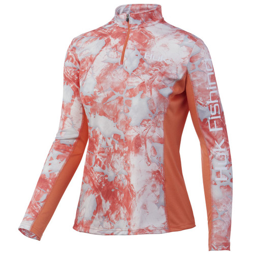 HUK Icon X Mossy Oak Fracture 1/4 Zip (Mossy Oak Sockeye,Small)