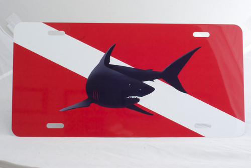 Marine Sports Air Brushed Dive Flag w/Shark Plate Red