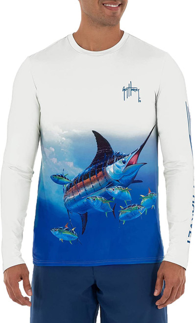 Guy Harvey Mens Marlin and Tuna Sun Protection Long Sleeve