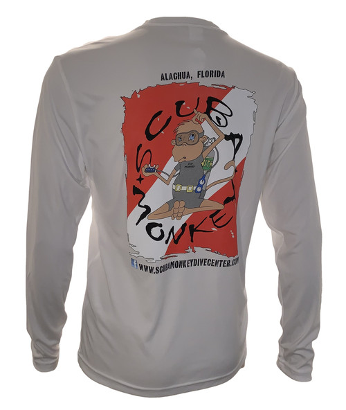 Scuba Monkey Logo Long Sleeve Performance Shirt Moisture Wicking - Unisex