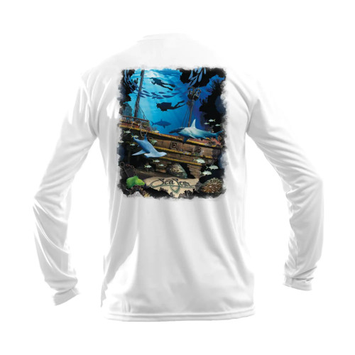 Sea Fear Long Sleeve Performance shirt with Shipwreck