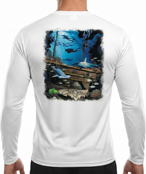 Sea Fear Long Sleeve Performance shirt with Shipwreck