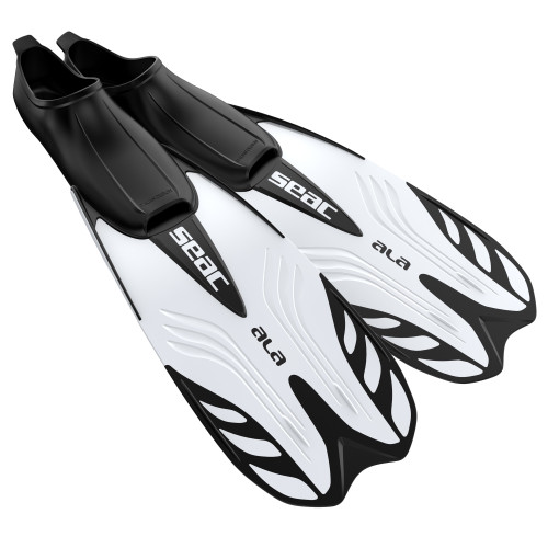 Seac Ala, Full Foot Snorkeling Fins for Adults and Children (white,8.5-9.5)