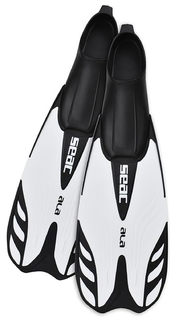 Seac Ala, Full Foot Snorkeling Fins for Adults and Children (white,8.5-9.5)