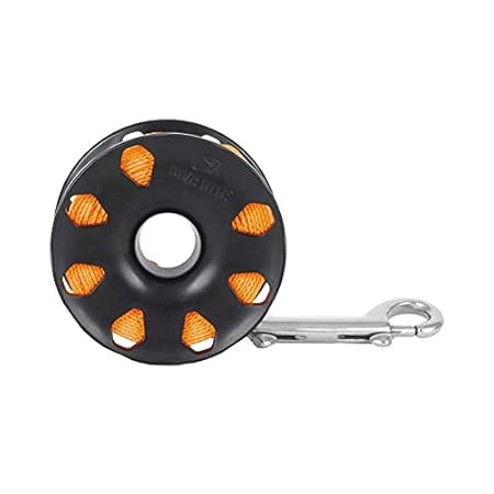 Dive Rite Finger Reel with Brass Clip Wreck Scuba Diving Tech Spool 120' - Orange (RE4)