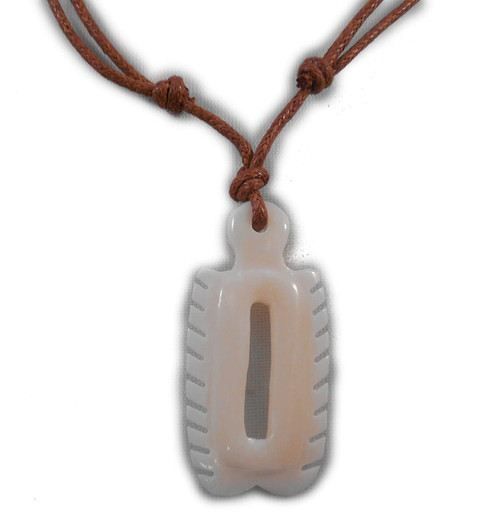 Charming Shark Boy's Recktangle Saw Bone Necklace Adjustable Tan