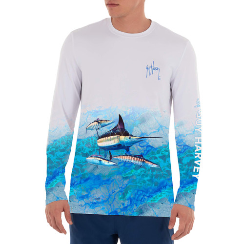 Guy Harvey Rt Filtered Light Marlin Ls Sun Protection Tee Surf The Web